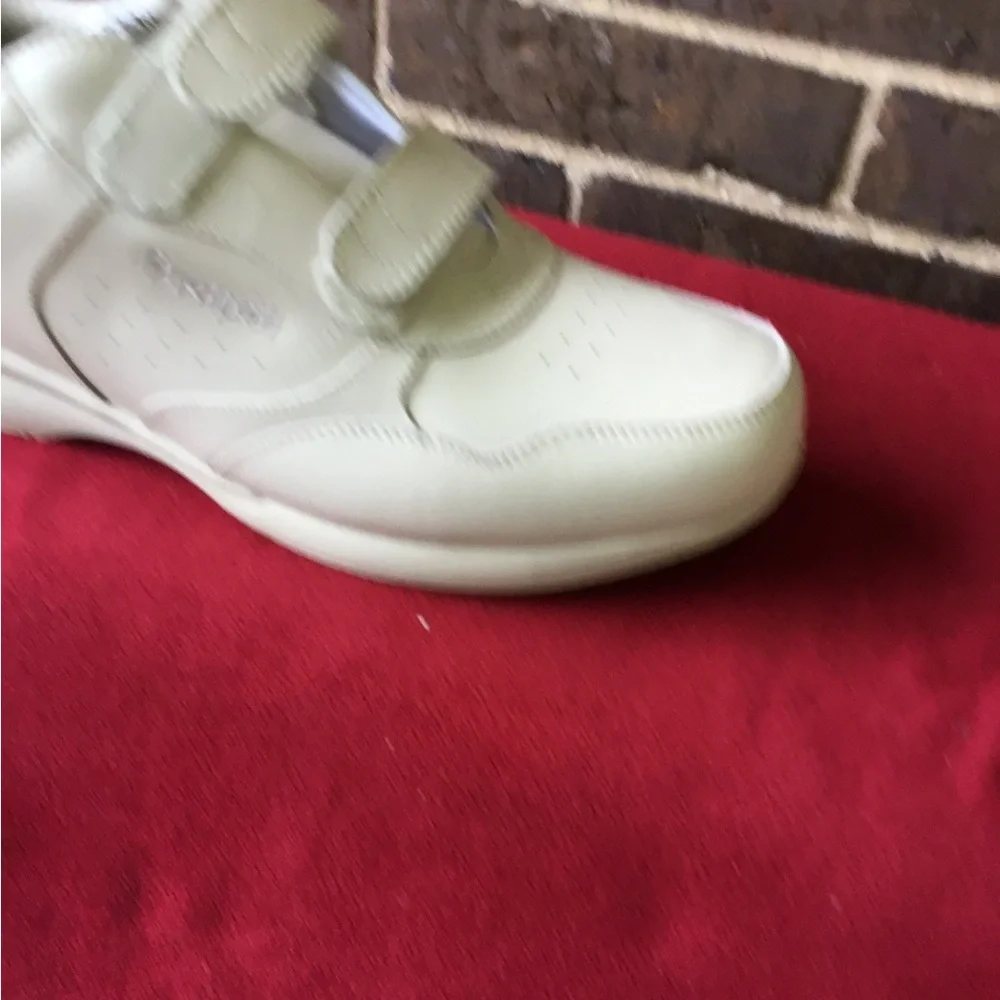 White Leather Velcro Slip-On Loafers